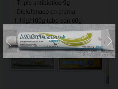 Tengo Triancinolona, Ketoconazol, Triple antibiotico y Diclofenaco en gel - Img main-image