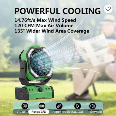 Telef 53511990 55 USD por unidad…Más de 20 a 53 USD Ventilador Recargable para Exteriores con Batería de 30000mAh Portá - Img 117522161