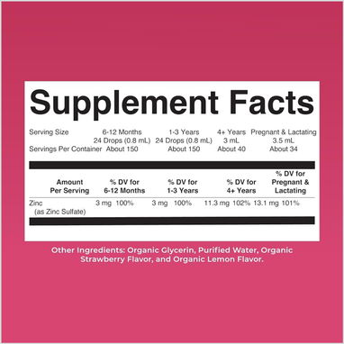 sulfato de zinc en suspensión para bebé(>=6 meses), niños, adultos, embarazadas y mujeres lactando(120ml) sabor fresa - 3/3