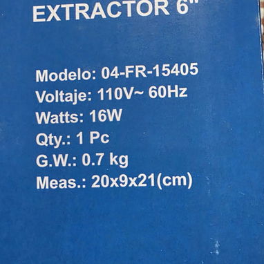 Extractor de aire - Img 114659206