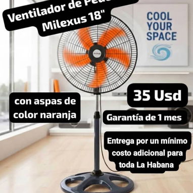 Ventilador de Pedestal Milexus 18", Garantía de 1 mes, Entrega por un mínimo costo adicional para toda La Haban - Img 124109953