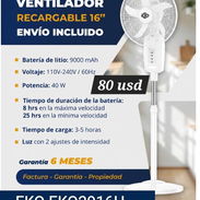 Ventilador recargable de pedestal de 16" - Img 56559715