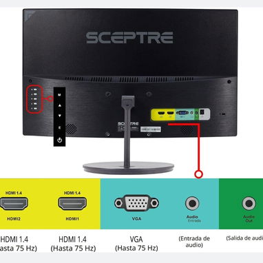 Monitor Curvo Sceptre 24" Full HD 75Hz - HDMI y VGA, Altavoces integrados, Diseño VESA (C248W-1920RN) 🌐 - Img 127569243