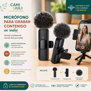 🛍️ Micrófono para contenido en redes 🔑 Código: Micr708 📝 Micrófono sin varillas Kouzone para transmisión en vivo, Pl - Img 56975035