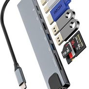 USB C a HDMI Ethernet USB A Tipo-c TF SD Hub de lector de tarjetas (8 en 1) Monitor dual para pantalla de TV, adaptador - Img 56278357
