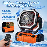 VENTILADOR RECARGABLE,  BATERIA DE 20,000, CON LUZ LED INTEGRADA ,4 VELOCIDADES, WSAPP +1 (7862384808) - Img 56276006
