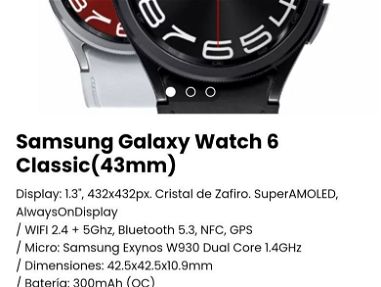 Samsung Galaxy Watch 6 Classic nuevos* Galaxy Watch 6 Classic de 43mm/ Reloj Samsung original Classic 47mm - Img main-image-45339362