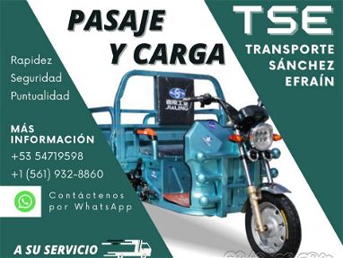 Transporte Sánchez-Efraín (TSE). Ofrecemos servicio de Triciclo para pasaje y carga. Contactar por WhatsApp. - Img main-image