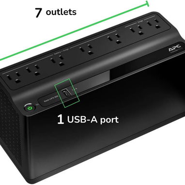 APC - Back-UPS BE600M1 con puerto de cargador USB y protector contra sobretensiones de 600 VA/330 va new 52815418 - Img 114275819