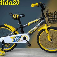 Bicicletas medida 20 con cesta y ruedas de apoyo nuevas en su caja disponible en azul roja y amarilla - Img 56866800