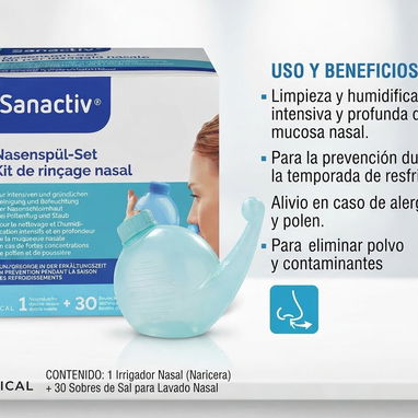 Kit de Enguaje Nasal Descogestionante Nasal para alivio de gripes , alergias , recuperación postquirurgica - 2/4