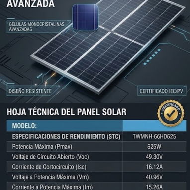 PANEL SOLAR 625W TONGWEI MONOCRISTALINO/BIFACIAL - 2/5