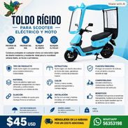 TOLDO DE TECHO RÍGIDO PARA BICI MOTO Y SCtOOTER ELÉCTRICO Y MOTO.Techo de moto. Protección durante la lluvia. - Img 57805754