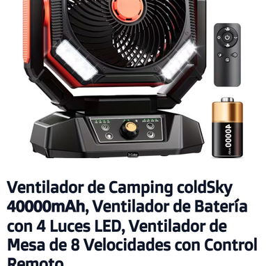 (X) a ventilador Recargable 40 000W - Img 125245564