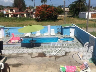 Linda casa de renta con piscina a sólo una cuadra y media de la playa de Boca Ciega,3 habit,Reservas x WhatsApp 52463651 - Img main-image