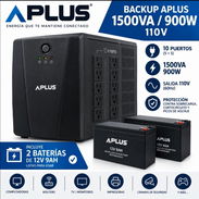 1500 APLUS BACKUP NUEVO DE 900W +2 BATERÍAS DE 12V 9AH NUEVO EN SU CAJA USTED LO ESTRENA - Img 57957115