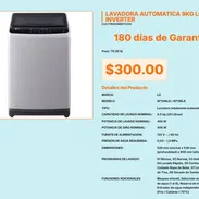 LG 9kg Lavadora Automática Programa Delicado, Lavadora LG 9kg Automática Nivel Agua 1 al 8 VPT#-0508 - Img 55672785