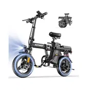 Bicicleta Eléctrica Plegable 14” 1200W 24MPH Batería 48V 10Ah Suspensión y Frenos de Disco - Img 55972449