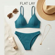 Top de Bikini Triangular Texturizado Azul Talla M - Img 58132671