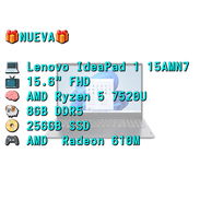LAPTOP 🎁NUEVA🎁📦CAJA, Lenovo IdeaPad 1 15AMN7 (82VG00TYUS), 15.6" Tactil, AMD Ryzen 5 7520U, 8GB DDR5, 256GB SSD, 10H - Img 57077724