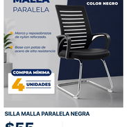 🪑 Silla de malla paralela negra | Resistencia para tu oficina 🚚 - Img 58219603
