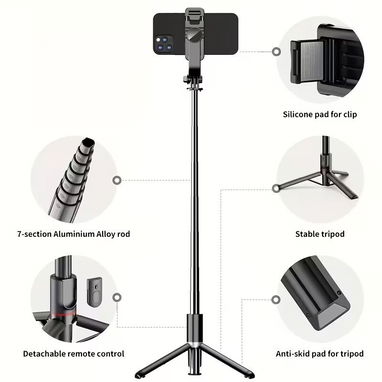 SELFIE STICK | TRIPODE CELULAR | TRIPOD PHONE | PALO SELFIE | SOPORTE CELULAR | TRIPODE SMARTPHONE | CONTROL BLUETOOTH | - Img 123318688
