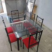 JUEGOS DE COMEDOR DE TUBOS CON CRISTAL DE 4 Y 6 SILLAS - Img 55110943