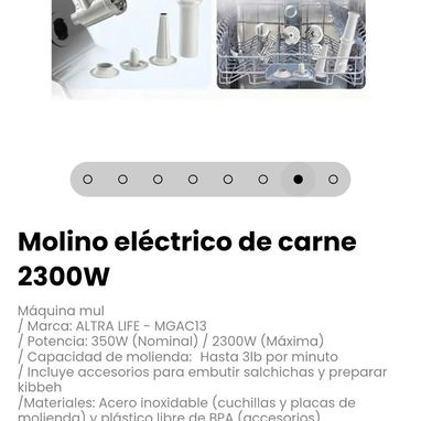 Molino eléctrico de carne 2300W Máquina mul. Marca: ALTRA LIFE - MGAC13 - 7/8