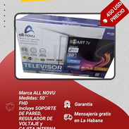 Televisor (TV) ALL NOVU de 50” (incluye soporte de pared, regulador de voltaje y CAJITA INTERNA) - Img 55664876