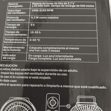 Abanico recargable - 2/2