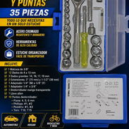 🔧 Juego de Cubos y Puntas de destornillador de 35 pzas, de Acero cromado resistente a la corrosión. Ideal para mecánica - Img 55801103