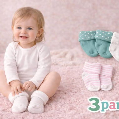 🧦 Set de 3 pares de medias para bebé - 3/6