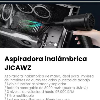 Aspiradora inalámbrica JICAWZ. Doble función: aspirador y soplador - Img 113709121