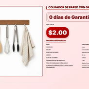 COLGADOR DE PARED CON GANCHOS . - Img 56998697