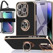 Funda para iPhone 14 Pro, 3 en 1 con protector de pantalla anti luz azul y bolsa impermeable para teléfono con correa y - Img 53162314