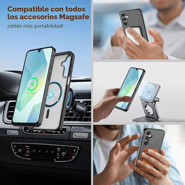 ☎️53544655 🛵 Entrega Disponible ⭐SUPFINE Funda Magnética para Samsung Galaxy A17 / A16 5G – Negro ⭐ - 4/6