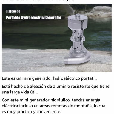 COMBO INVERSOR DE 5-KILOS + HIDROGENERADOR PORTÁTIL 0.5 gal/s - ENERGÍA GRATIS PARA EN SU CASA (55108123) - 9/10