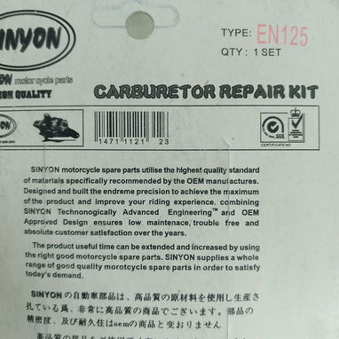 Kit de reparación de carburador de GN 125 - 2/2