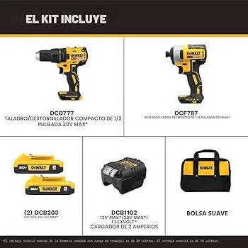 Taladro inalámbrico de 20 V MAX y destornillador de impacto, taladro eléctrico sin escobillas, kit combinado de herramie - 2/10