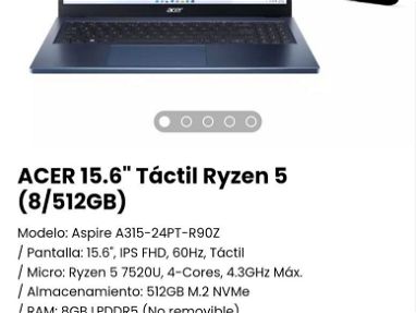 Laptop ACER* Laptop Acer Aspire/ Laptop Ryzen 3, Ryzen 5 y Laptop Ryzen 7/ Laptop táctil ACER/ acer Laptop nueva +forro - Img main-image-45165653