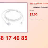 CABLE DE CARGA USB - IPHONE - Img 54822654