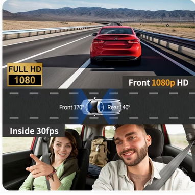 Camara paraa Carro de 1080P Full HD dos Canales - 2/4