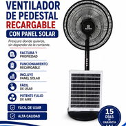 Ventilador de pedestal recargable con panel solar - Img 56127294
