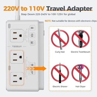 TESSAN Extensión Eléctrica con USB - Regleta Multitoma | Con garantía | videojuegoshabana.com - Img 123128852