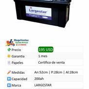 Batería 200ah 12v Largestar para auto - Img 55351483