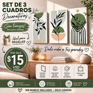 Set de 3 cuadros decorativos ( lienzos) - Img 56758317