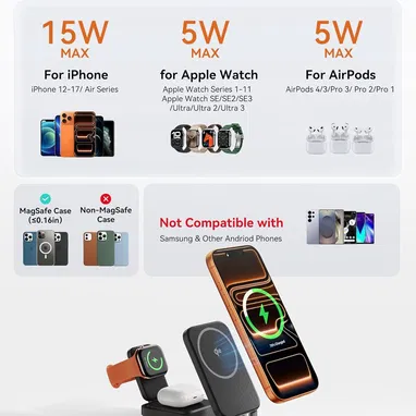 đ CARGADOR INALĂMBRICO INIU 3 EN 1 QI2 15W PLEGABLE PARA IPHONE, APPLE WATCH Y AIRPODS ENVĂO DISPONIBLE + GARANTĂA - Img 122303683