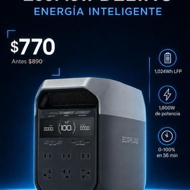 Gran Rebaja!! Los mejores precios de estaciones de energia portables, marcas como Ecoflow, Bluetti, Anker, Daran - 4/10