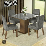 Juego de comedor de 4 plazas con cristal - Img 58090603