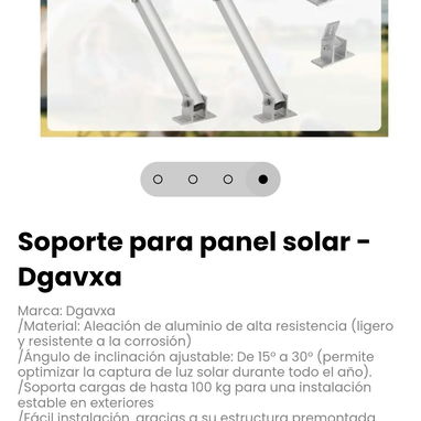 Soporte para panel solar - Dgavxa. Incluye la tornillería completa de acero inoxidable. - 4/4